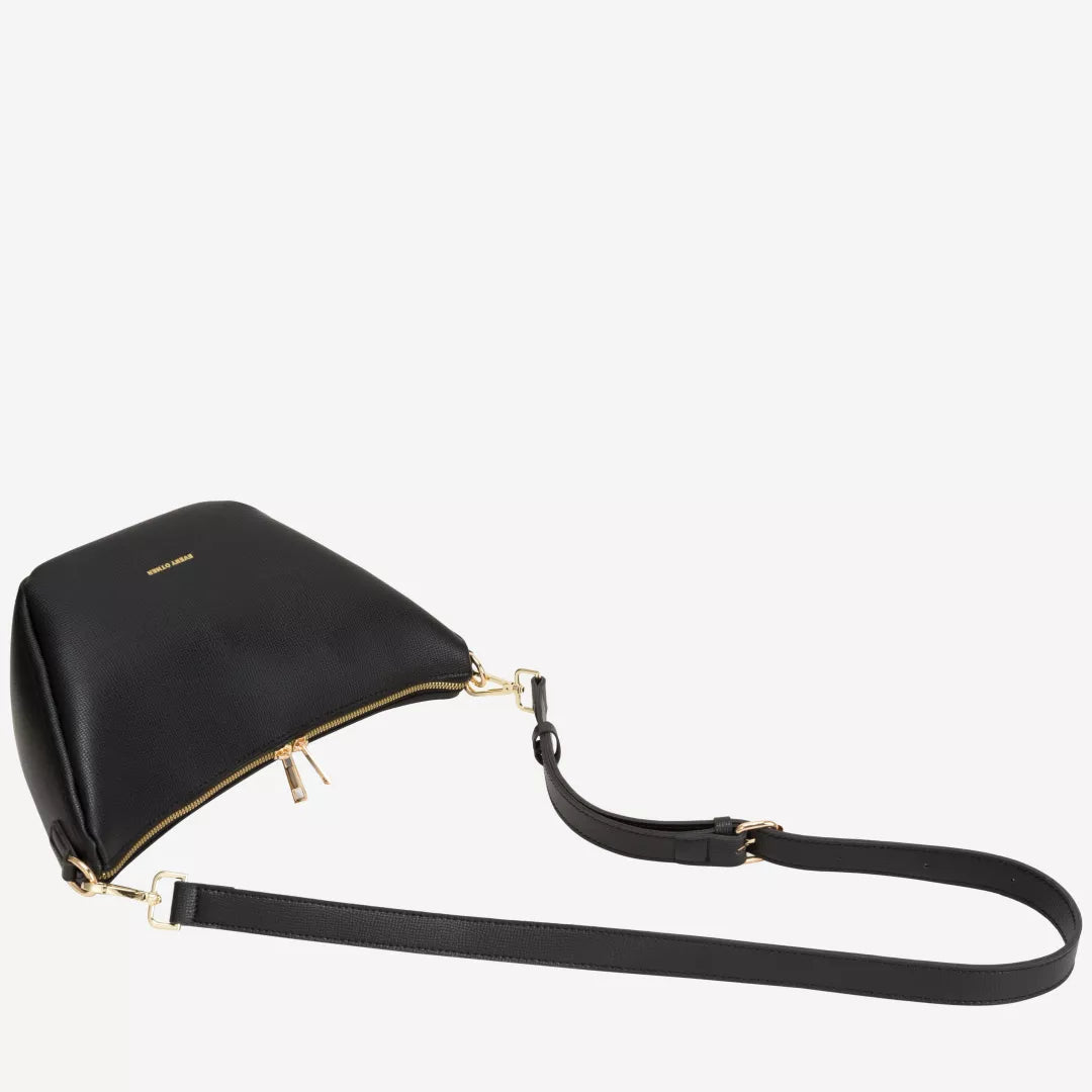V Line Shoulder Bag - Black