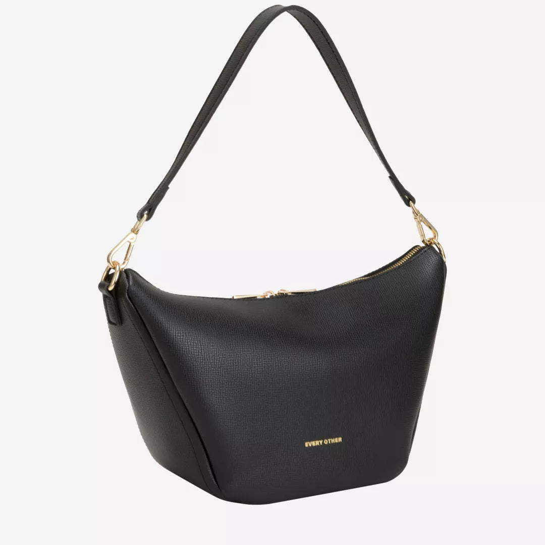 V Line Shoulder Bag - Black