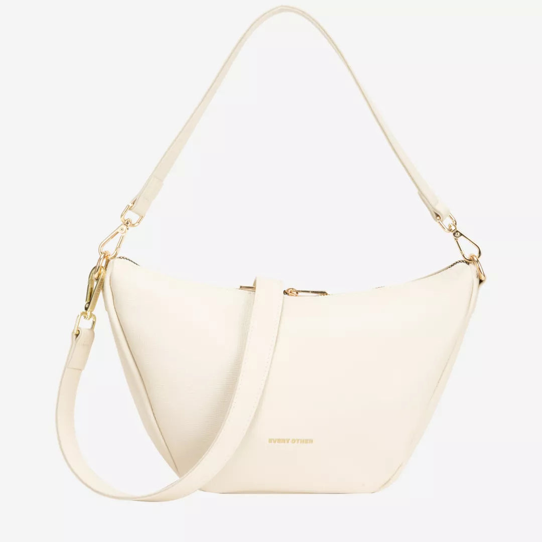 V Line Shoulder Bag - Cream