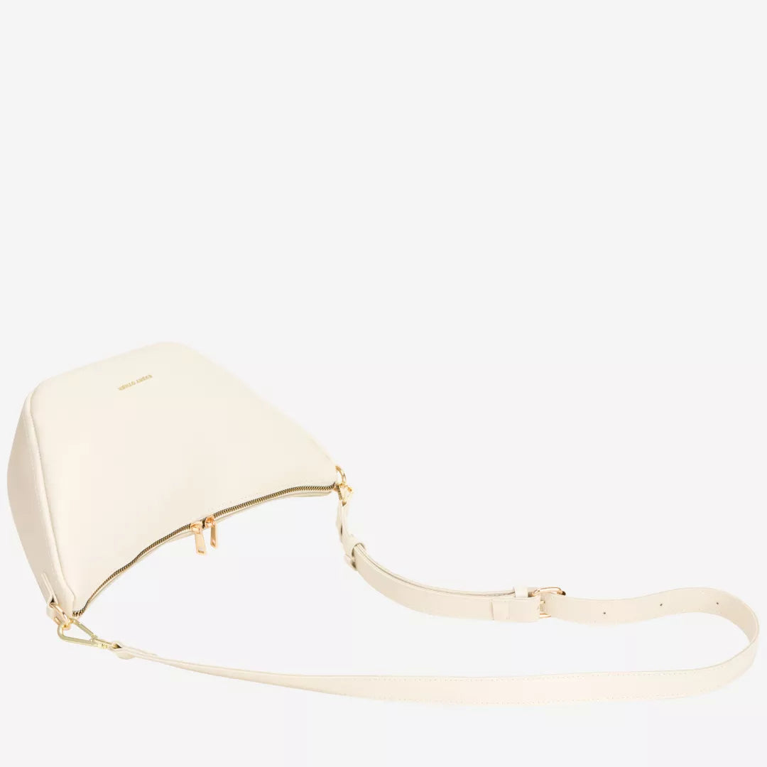 V Line Shoulder Bag - Cream