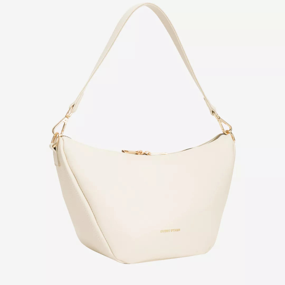 V Line Shoulder Bag - Cream