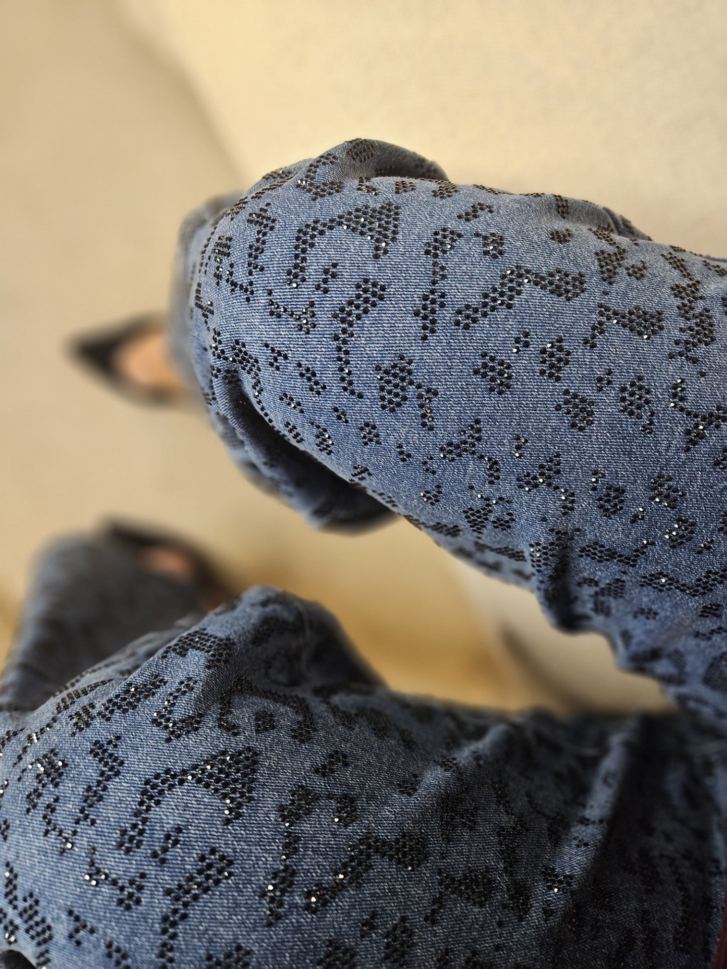 Dad Fit Sparkle Animal Print Jean