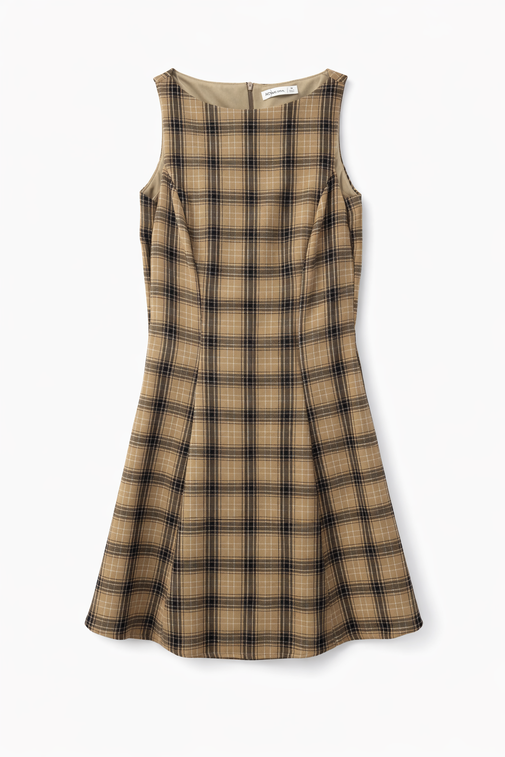 Checked Dress - Mocha