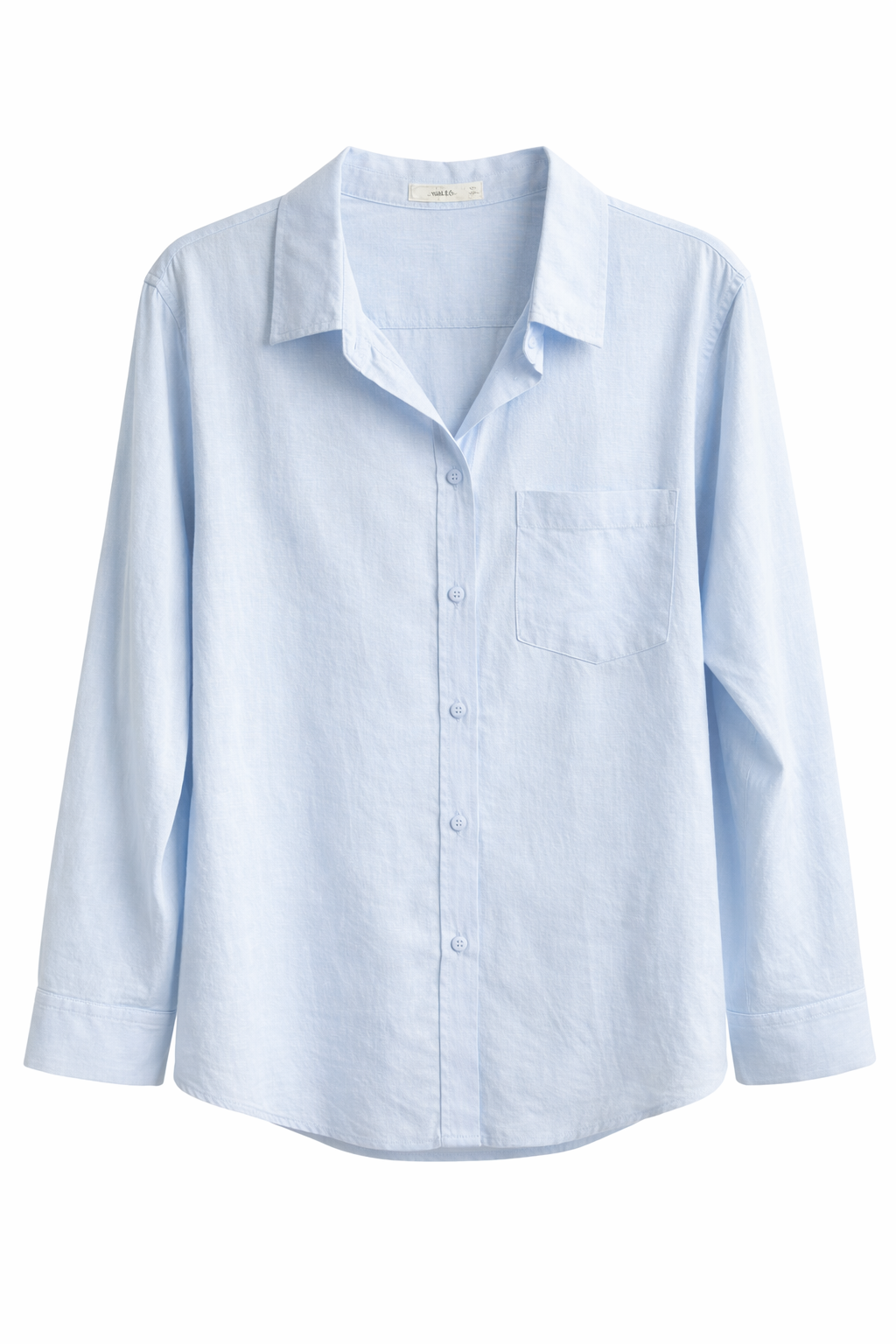Long Sleeved Linen Shirt - Blue