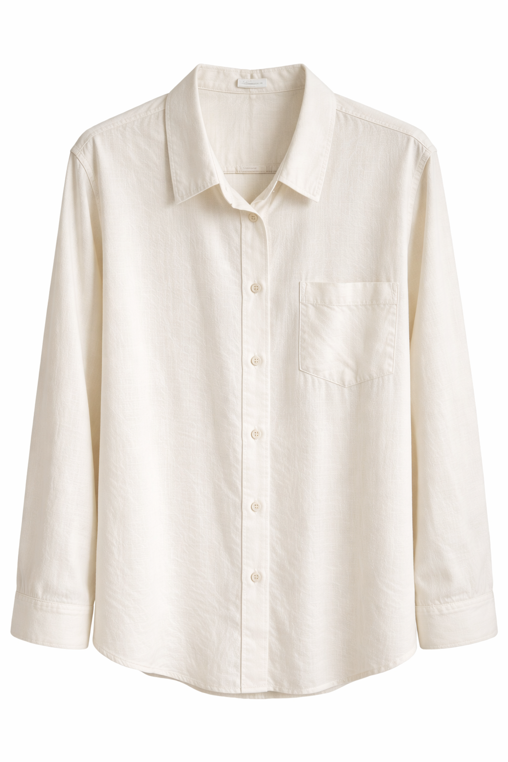 Long Sleeved Linen Shirt - Cream