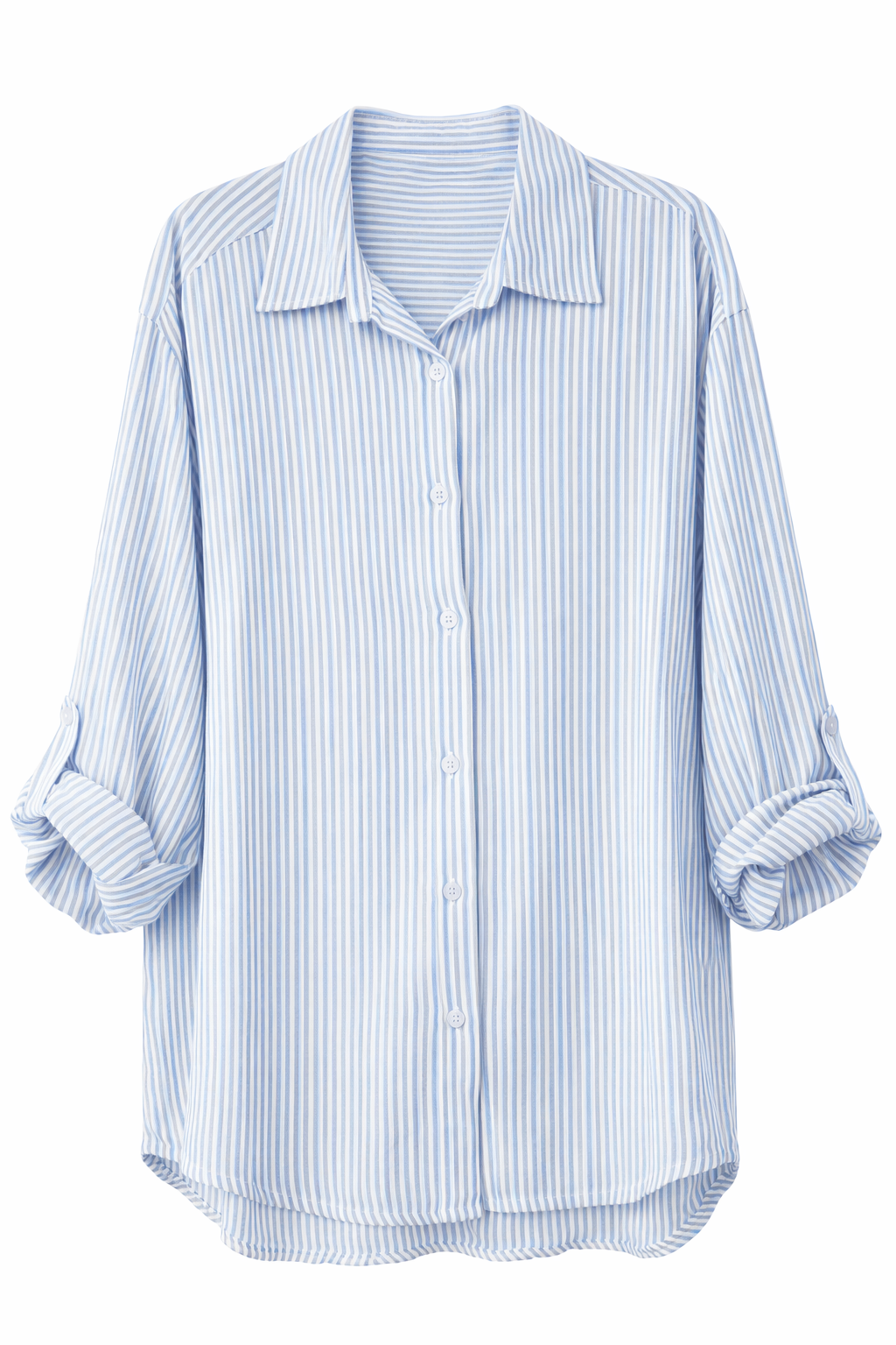 Striped Relaxed Shirt - Pale Blue