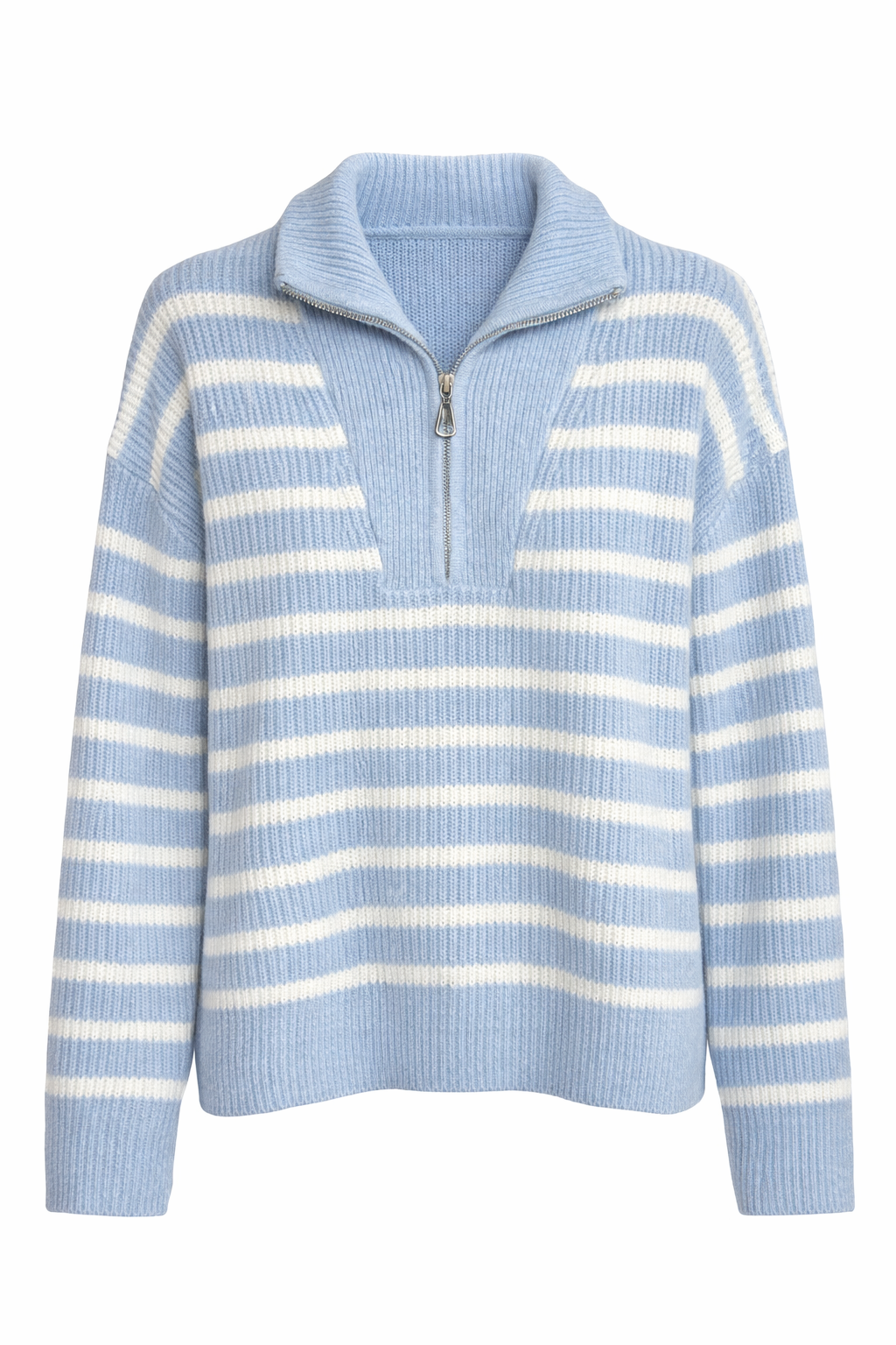 Striped 1/4 Zip Jumper - Blue