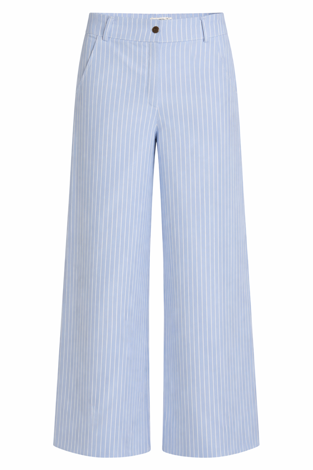 Wide Leg Pinstripe Jeans - Pale Blue