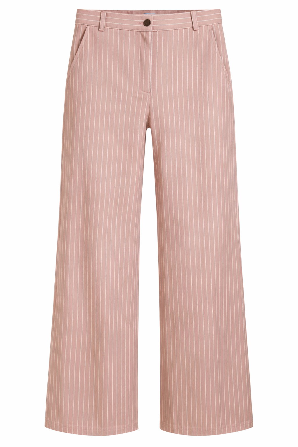 Wide Leg Pinstripe Jeans - Pink