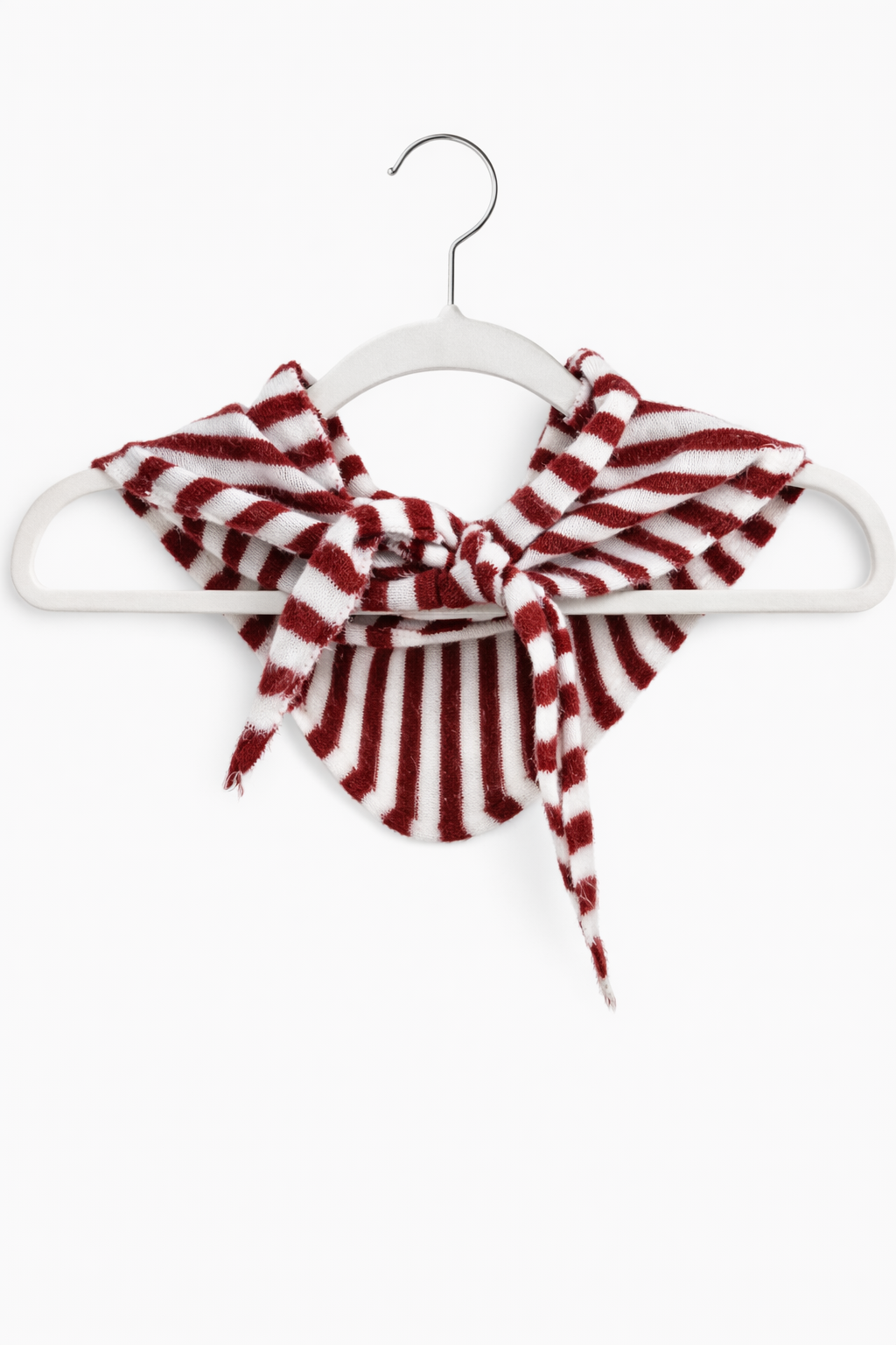 Striped Knit Neck Scarf - Red