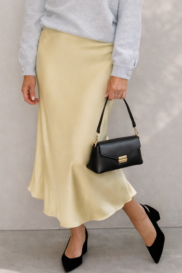 Satin Skirt - Butter Yellow