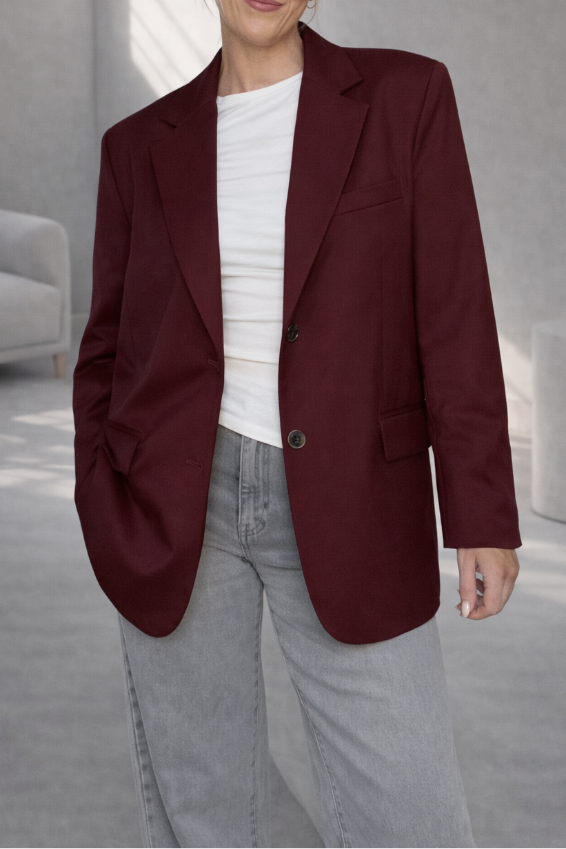Oversize Blazer - Berry