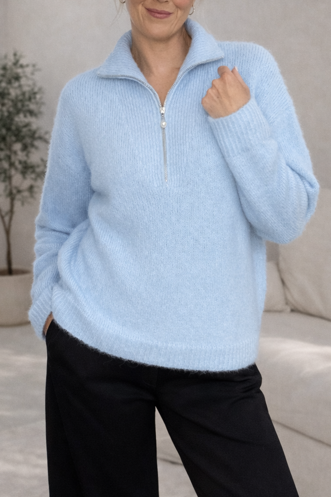1/4 Zip Jumper - Blue