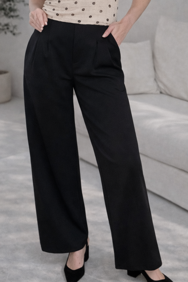 Wide Leg smart Joggers - Black