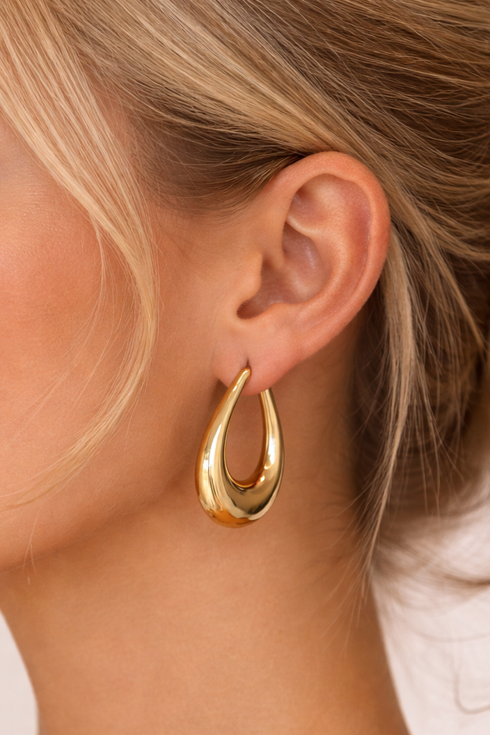 Elvira Organic Shape Oval Earrings