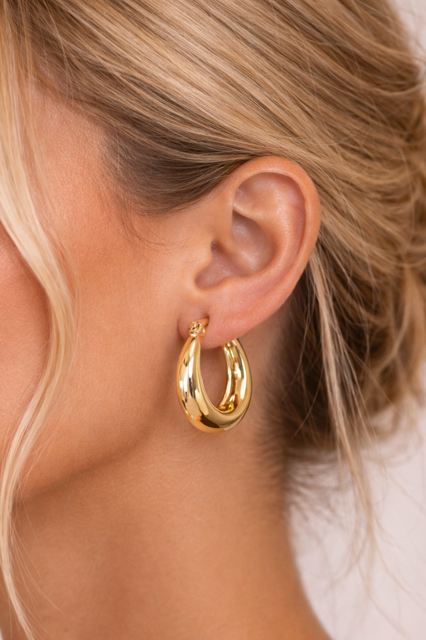 Sophia Organic Shape Hoop Earrings