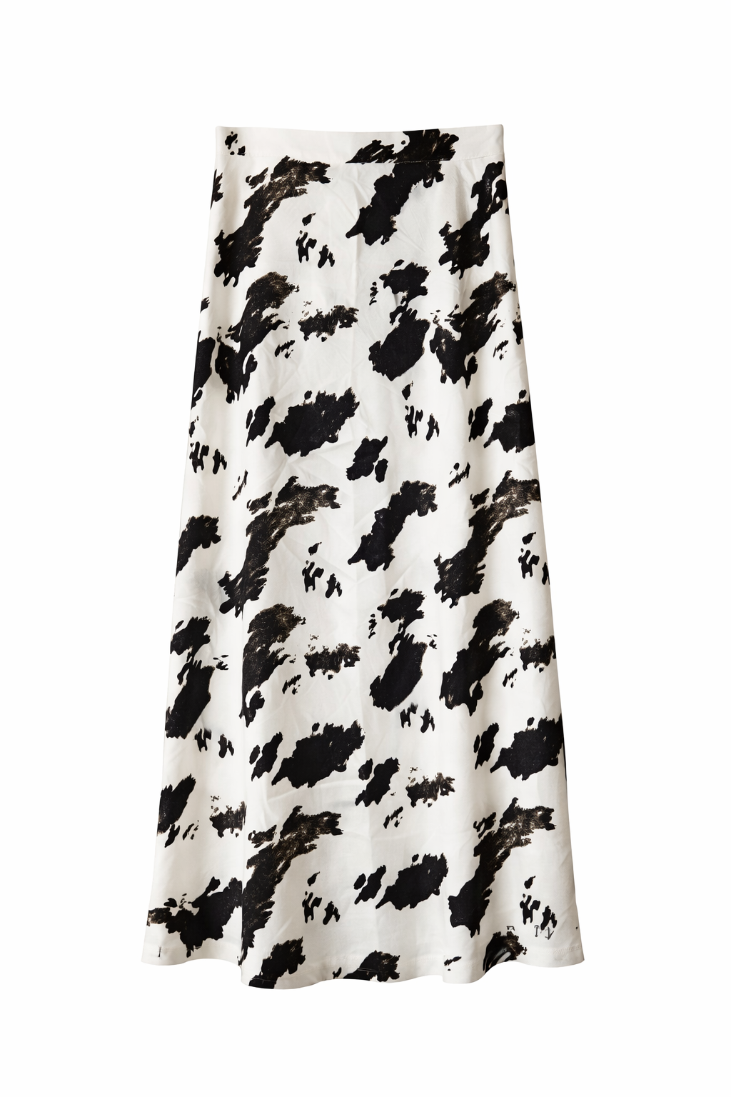 Satin Skirt - Dark brown Cow Print