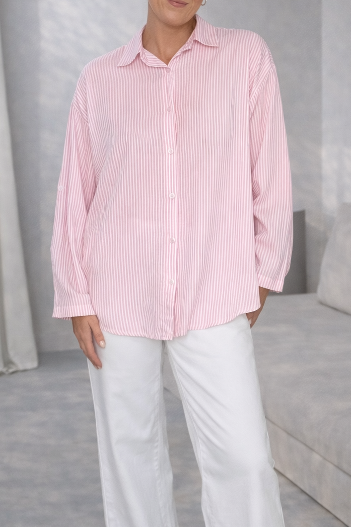 Striped Cotton Shirt - Pink