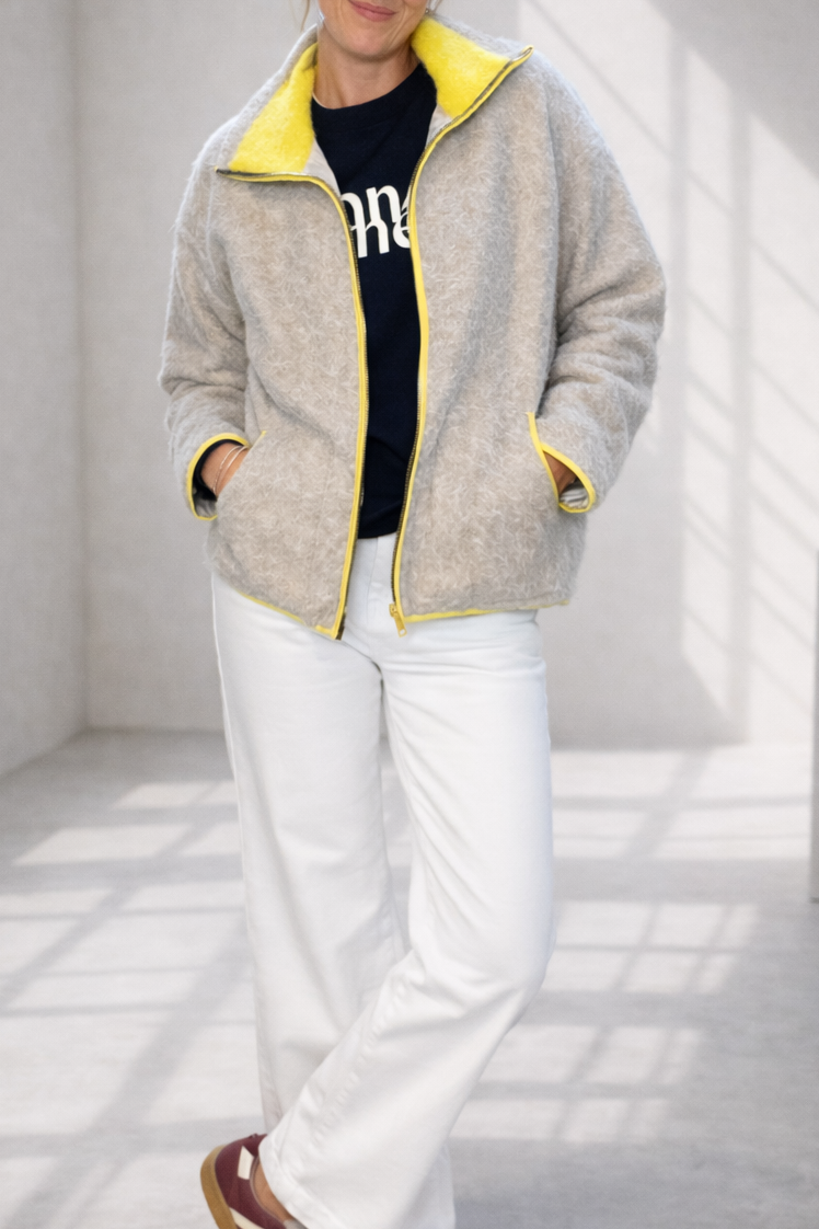 Contrast Trim Zip Jacket