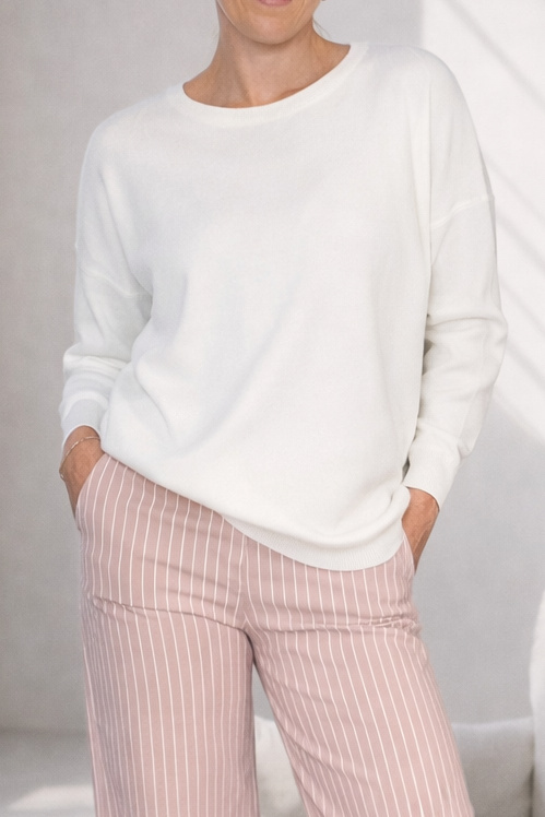Crew Neck Jumper - Ivory