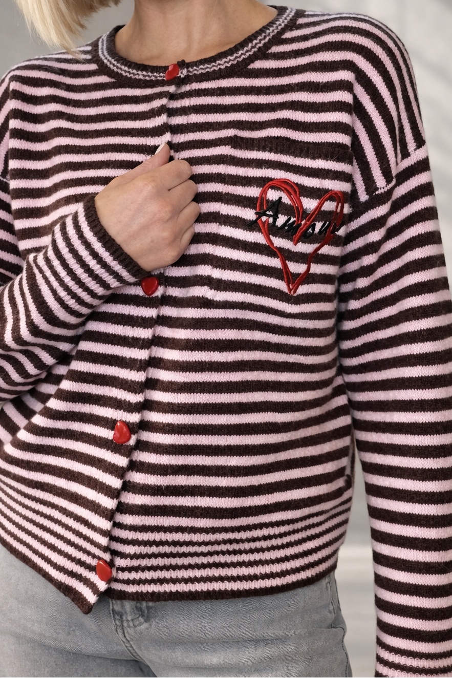 Striped ‘Amour’ Cardigan