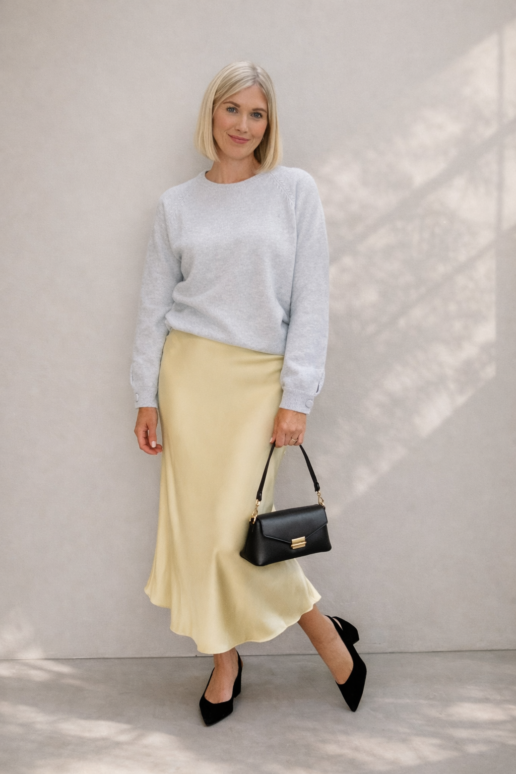 Satin Skirt - Butter Yellow