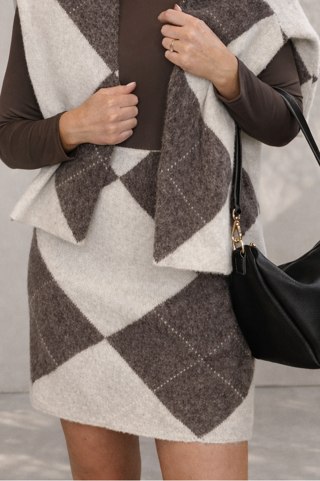 Argyle Print Skirt