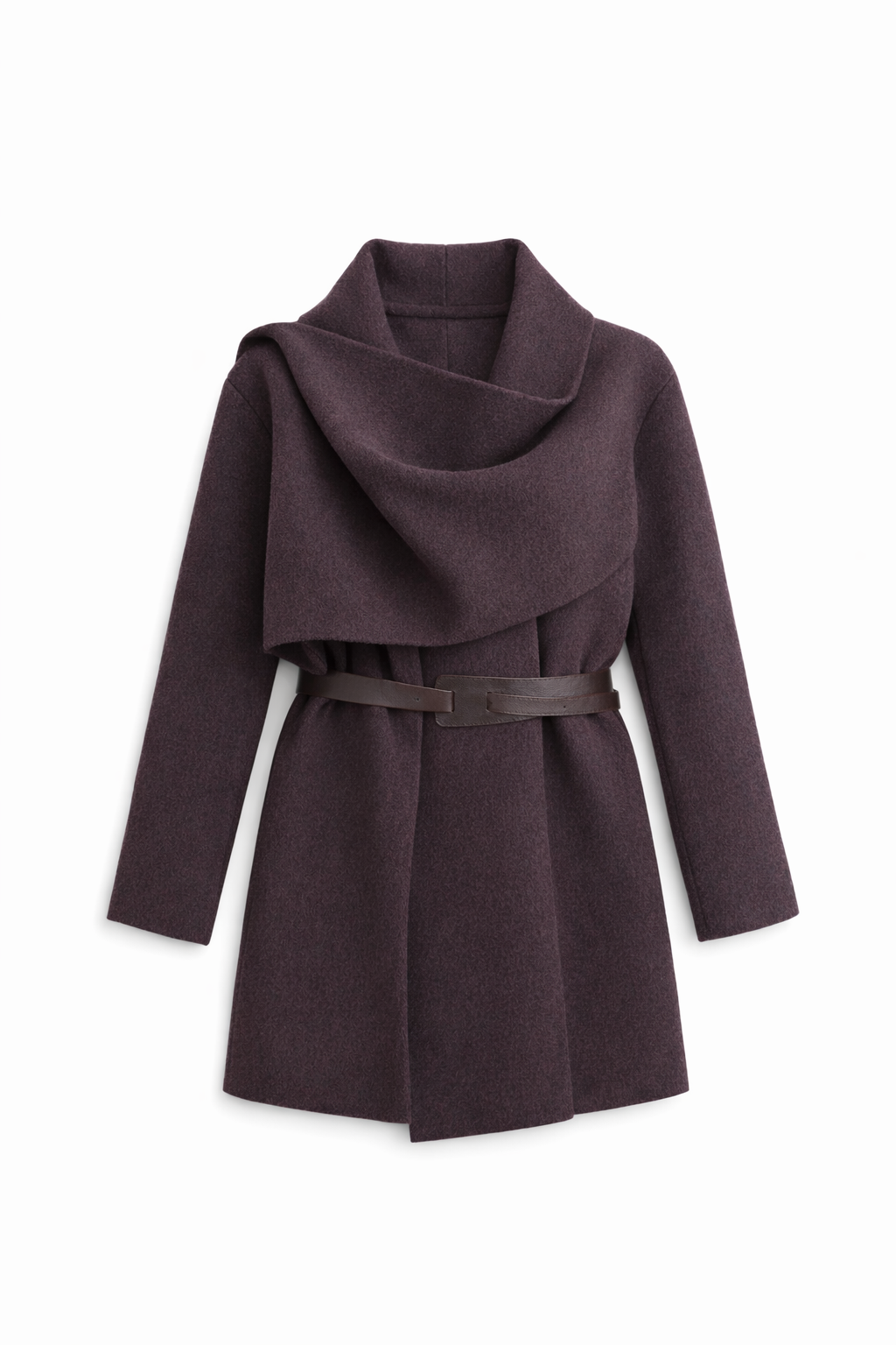 Belt Scarf Cardigan - Brown